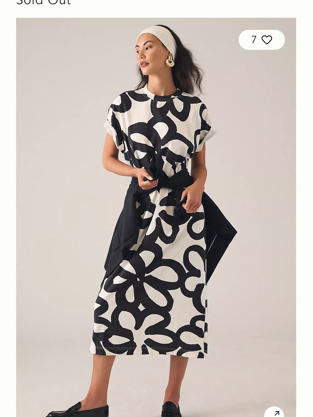 Marimekko Genista Jättikukka Dress Sz XS Oversized Black White Floral Midi Art